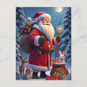 ❄️ Santa Claus Snowflake Joy 🎄 Festive Winter Postcard