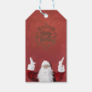 Santa Claus,Snowflakes,Red    Gift Tags