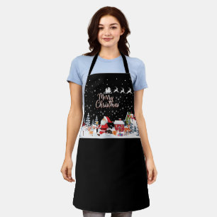 Santa Claus, Snowman Merry Christmas Holiday Apron