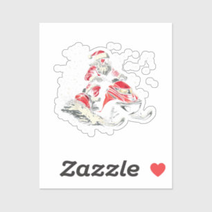 Santa Claus Snowmobile Motor Sled Funny Christmas