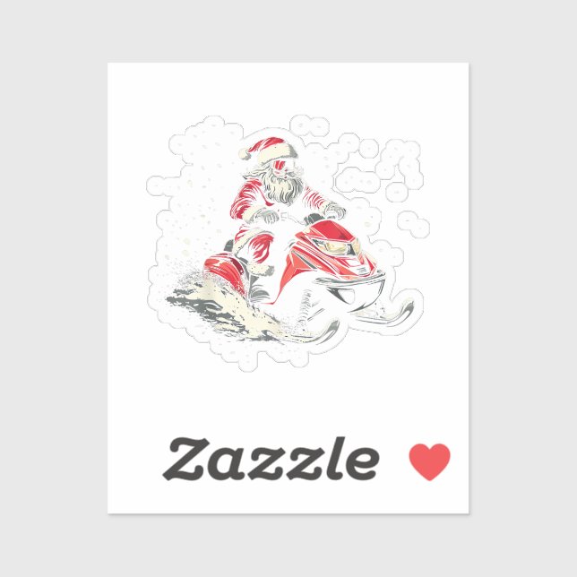 Santa Claus Snowmobile Motor Sled Funny Christmas (Sheet)
