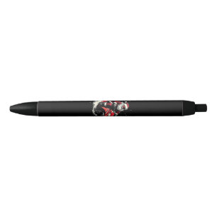 Santa Claus Snowmobile Motor Sled Funny Christmas Black Ink Pen