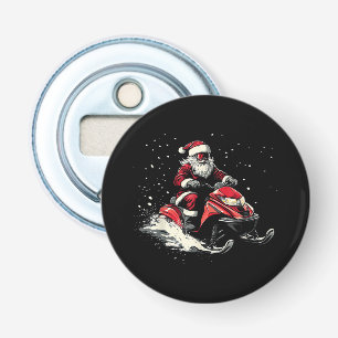 Santa Claus Snowmobile Motor Sled Funny Christmas Bottle Opener