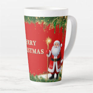 Santa Claus Snowy Christmas Landscape Latte Mug