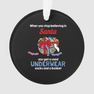 Santa Claus Socks Underwear Christmas Kids Ornament