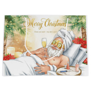 Santa Claus Spa Cosmetic Christmas in California Large Gift Bag