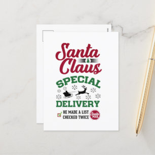 Santa Claus special delivery  Holiday Postcard