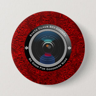 Santa Claus Spy Camera 7.5 Cm Round Badge
