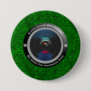 Santa Claus Spy Camera 7.5 Cm Round Badge