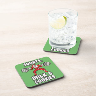 Santa Claus - Squats, Milk and Cookies Coaster