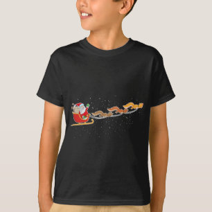 Santa Claus Squirrels Pulling Sleigh Christmas T-Shirt