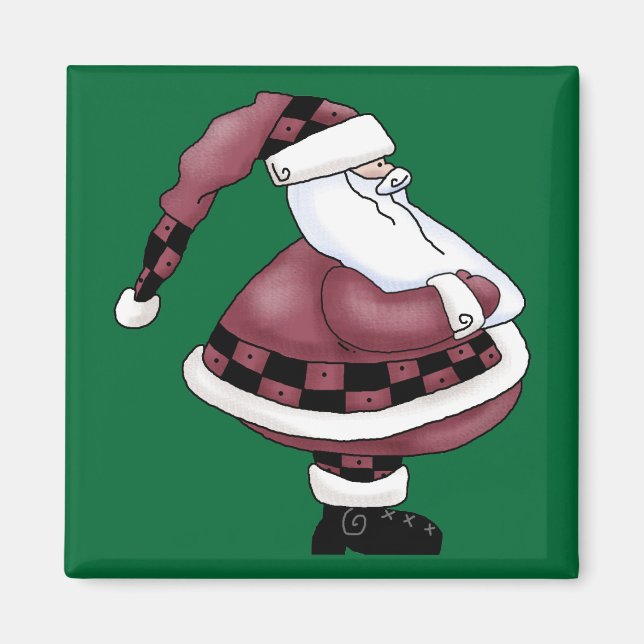 Santa Claus St Nick Jolly Merry Christmas Magnet (Front)
