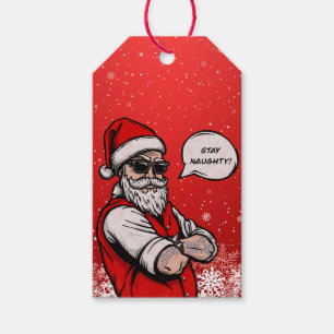 Santa Claus Stay Naughty Funny Christmas  Gift Tags