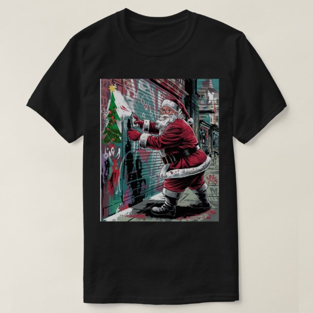 Santa Claus Street Graffiti Style T-Shirt (Design Front)