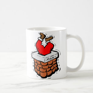 Santa Claus Stuck In Chimney Coffee Mug