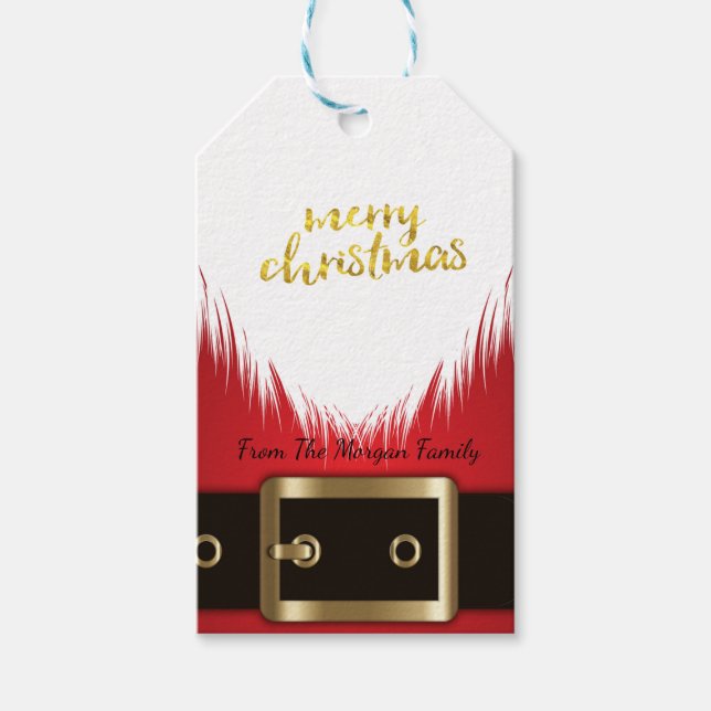 Santa Claus Suit Christmas Gift Tags (Front)