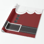 Santa Claus Suit Christmas Holiday Design Wrapping Paper<br><div class="desc">Santa Claus Suit Christmas Holiday Design with a beard,  buttons,  and belt and stitching look.  A fun and festive Xmas holiday design.</div>