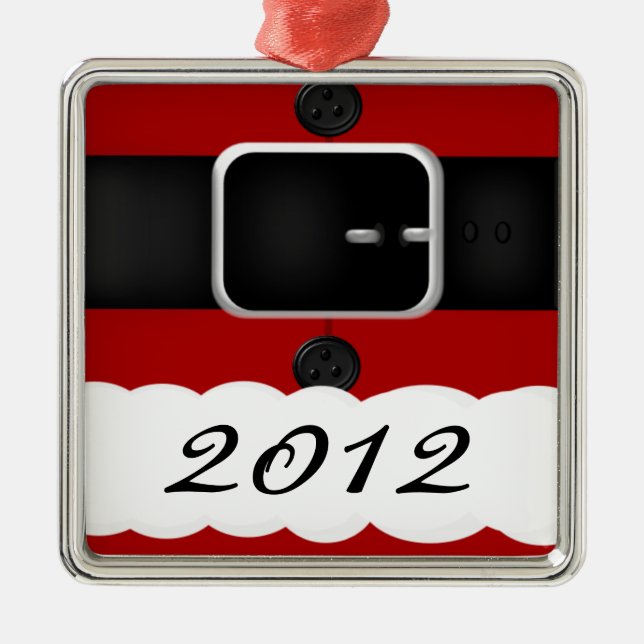 Santa Claus Suit Personalised Christmas Metal Tree Decoration (Front)