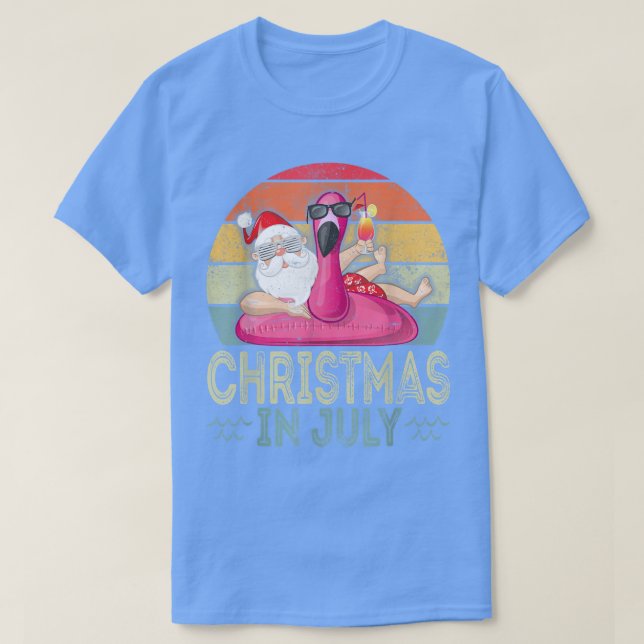 Santa Claus Sunglasses Christmas In July Santa In  T-Shirt (Design Front)
