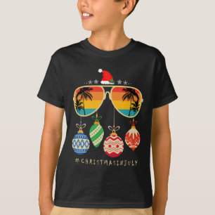 Santa Claus Sungles Beach Christmas In July Men Wo T-Shirt