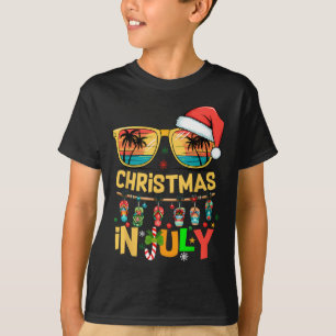 Santa Claus Sungles Beach Christmas In July Men Wo T-Shirt