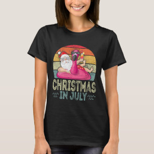 Santa Claus Sungles Christmas In July Santa In Bea T-Shirt