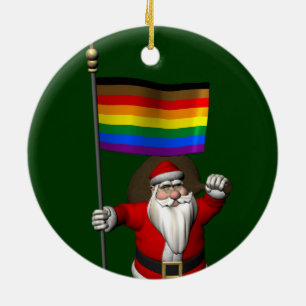 Santa Claus Supports Philly Community Ceramic Tree Decoration