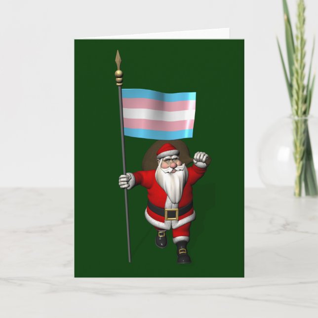 Santa Claus Supports Transgender Community Holiday Card (Front)