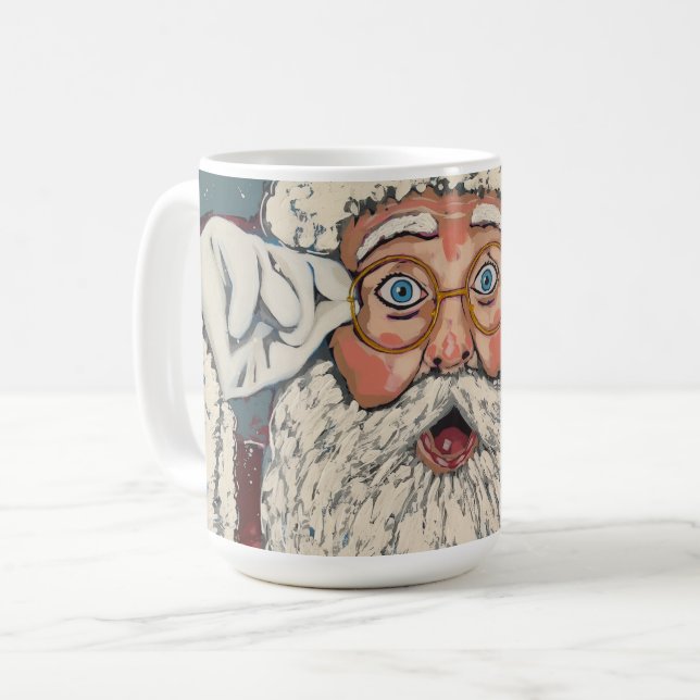 Santa Claus Surprised Coffee Mug (Front Left)