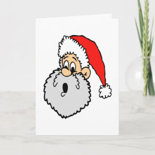 Santa Claus Surprised Face Holidays Christmas Holiday Card