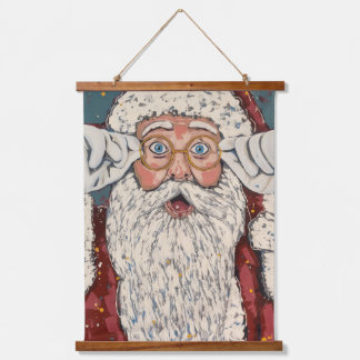 Santa Claus Surprised Hanging Tapestry