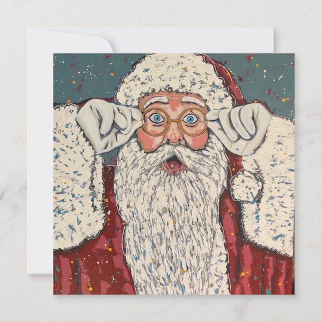 Santa Claus Surprised Invitation (Front)