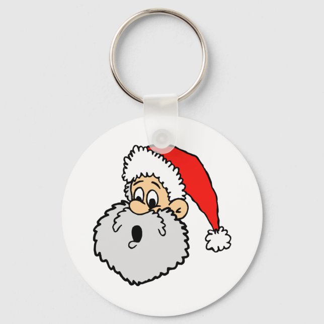 Santa Claus Surprised Key Ring (Front)