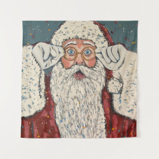 Santa Claus Surprised Tapestry