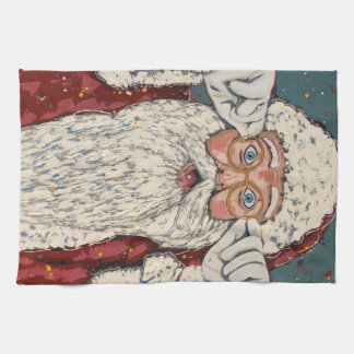 Santa Claus Surprised Tea Towel