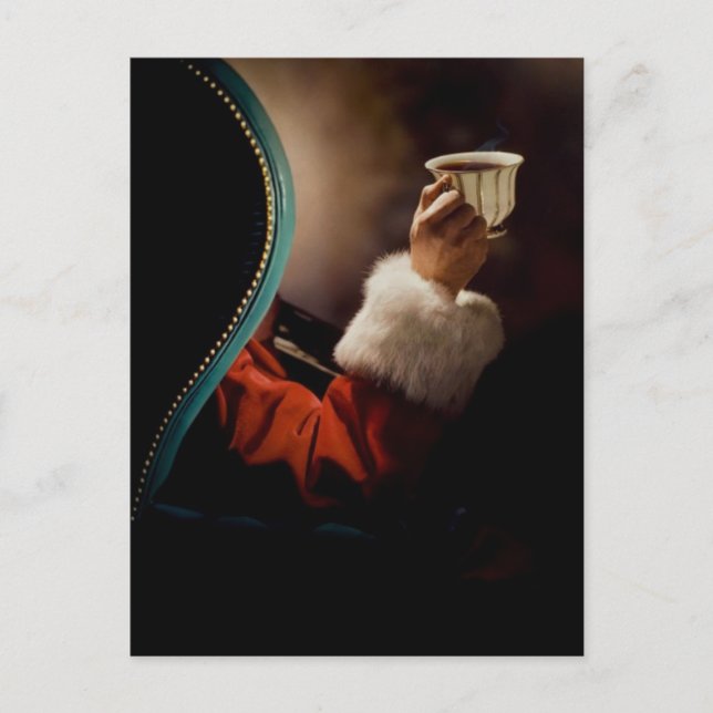 Santa Claus taking a break on Christmas Eve Holiday Postcard (Front)