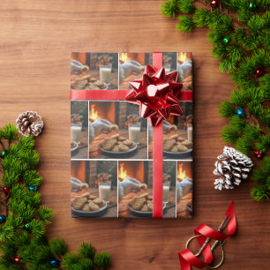 Santa Claus Taking a Cookie Wrapping Paper