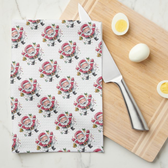 Santa Claus Tea Towel (Quarter Fold)