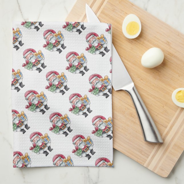 Santa Claus Tea Towel (Quarter Fold)