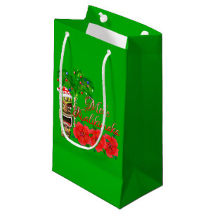 Santa Claus Tiki Mele Kalikimaka Small Gift Bag
