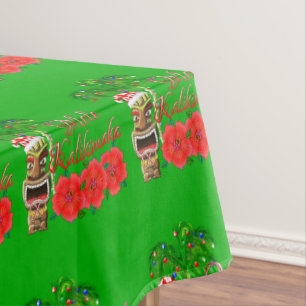 Santa Claus Tiki Mele Kalikimaka Tablecloth