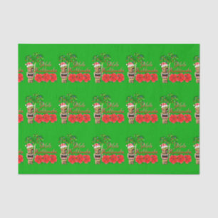 Santa Claus Tiki Mele Kalikimaka Tissue Paper