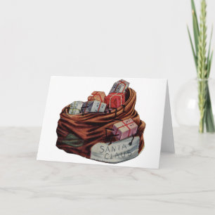 Santa Claus Toy Bag Holiday Card
