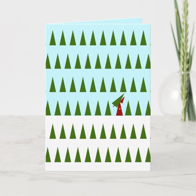 Santa Claus Tree Holiday Card (Front)