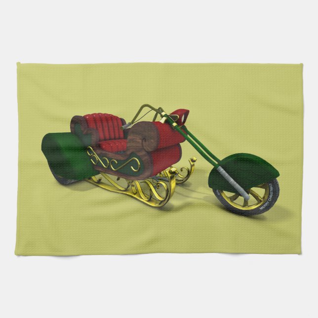 Santa Claus' Trike Tea Towel (Horizontal)