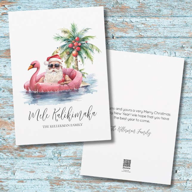 Santa Claus Tropical Mele Kalikimaka Christmas Holiday Card (Santa Claus Tropical Mele Kalikimaka Christmas Holiday Card)