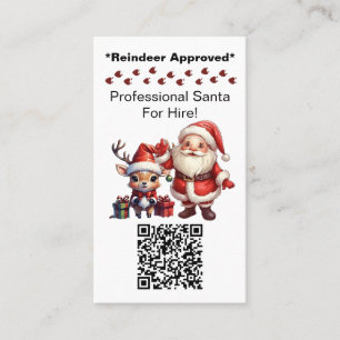 Santa Claus Two Sides Business Card Edit QR Code