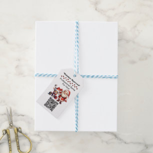 Santa Claus Two Sides Business Card Edit QR Code Gift Tags