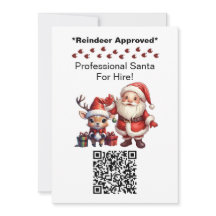 Santa Claus Two Sides Business Card QR Code