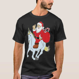 Santa Claus Unicorn Christmas Winter T-Shirt